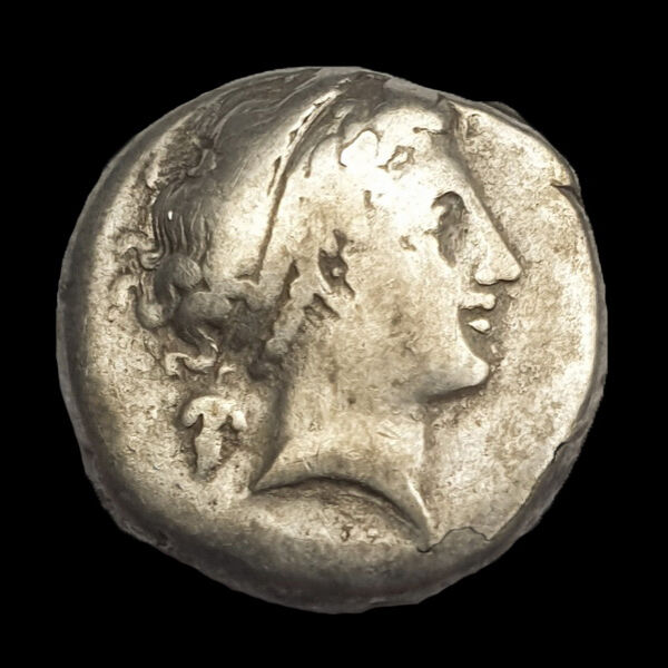 Antik görög ezüst érme Campania Neapolis AR Nomos